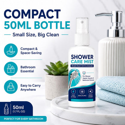💦50% OFF!✨ Fast-Acting Shower Limescale Remover Spray 🚿💙Dissolves stubborn mineral deposits & hard water stains. Restores water flow & shine – just spray & wipe!🧼💪