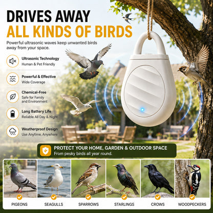 🔥Limited time: Buy 3 get 2 free!🐦 Darolio®Portable Ultrasonic Bird Repellent Keychain