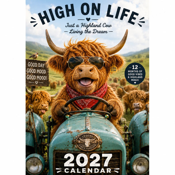 🎁2027 Highland Cow Wall Calendar – Cute Farmhouse Style Calendar For Home Decor✨