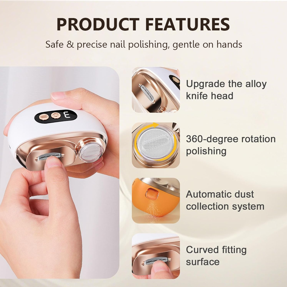 Darolio®3-in-1 💅Electric Nail Trimmer with Adjustable Speed, LED Light & Dust Collection – Rechargeable & Portable
