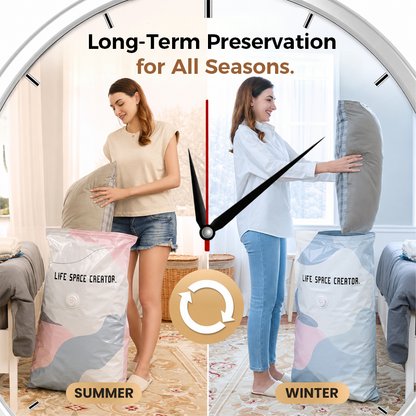 🥳2026 HOT SALE🥳💞50K+ SOLD!Darolio® No‑Pump Vacuum Storage Bags – Press & seal, no pump needed. Saves 80% space, keeps clothes dry & dust‑free. Perfect for bulky bedding & off‑season gear. 🛏️🗄️