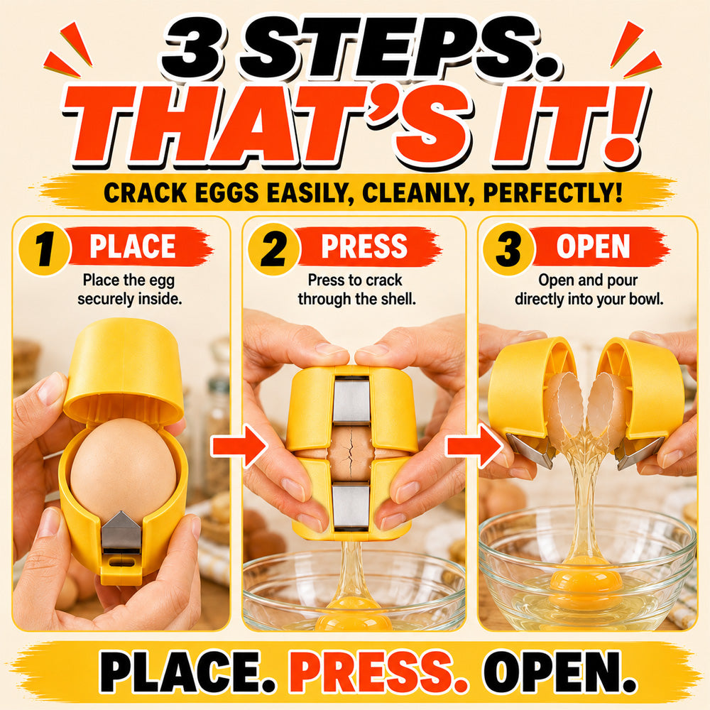 upsell🔥🔥🔥Limited-time 😮‍💨 Buy 1 Get 1 Free ！！！🍳 Quick Egg Cracker Tool – Open Hundreds Of Eggs Faster & Cleaner 🔥
