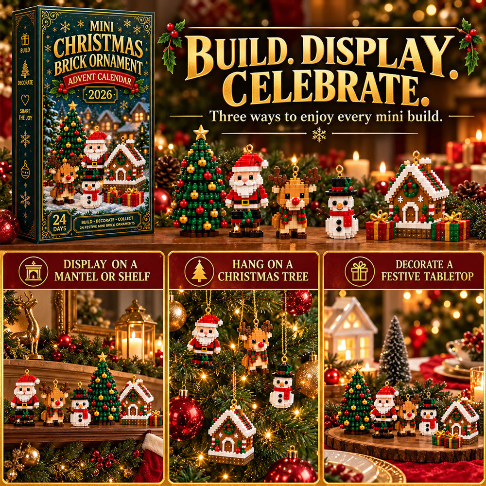 ⏳ Last day to save 49% – 🎄 24-Day Mini Christmas Ornament Advent Calendar | 24 unique festive buildable designs with hanging loops🔥🎁