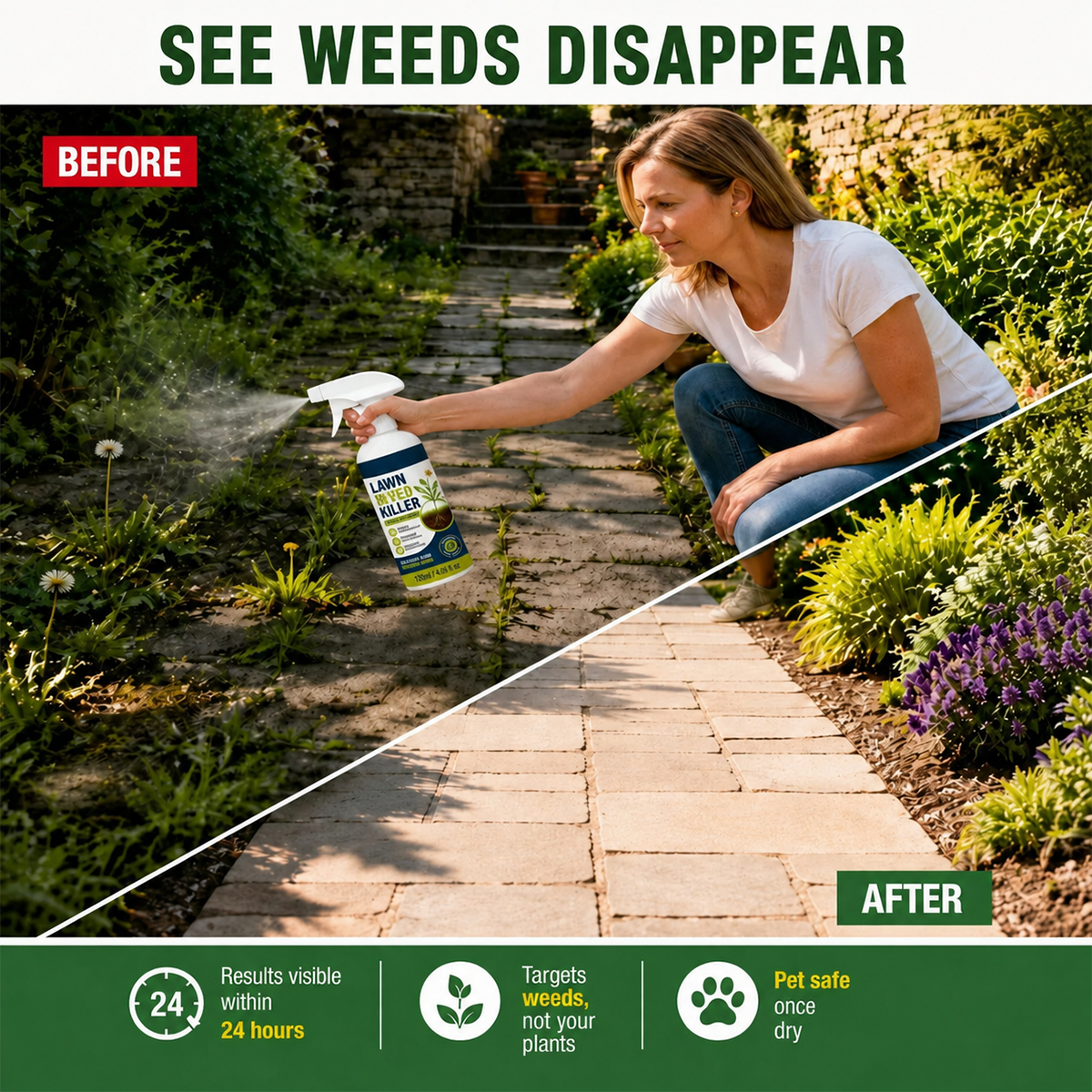 ⚡ [Easy and stress-free weeding in the garden] Herbicide for domestic use