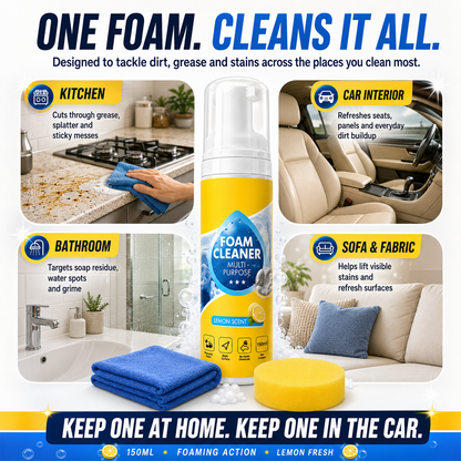 Darolio®🔥 4-in-1 Multi-Enzyme Foam Cleaner – Deep Clean Car, Kitchen, Bathroom & Sofa