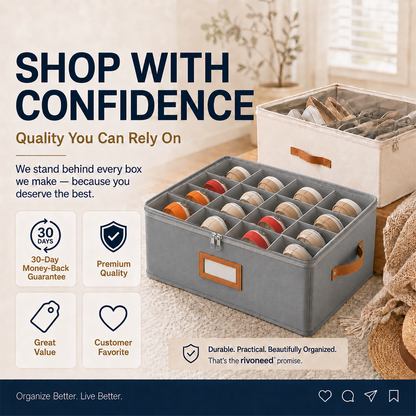 ✨ Foldable 12-Compartment Storage Box – Organize Shoes, Toys & Home Clutter With Smart Space-Saving Design 🏠