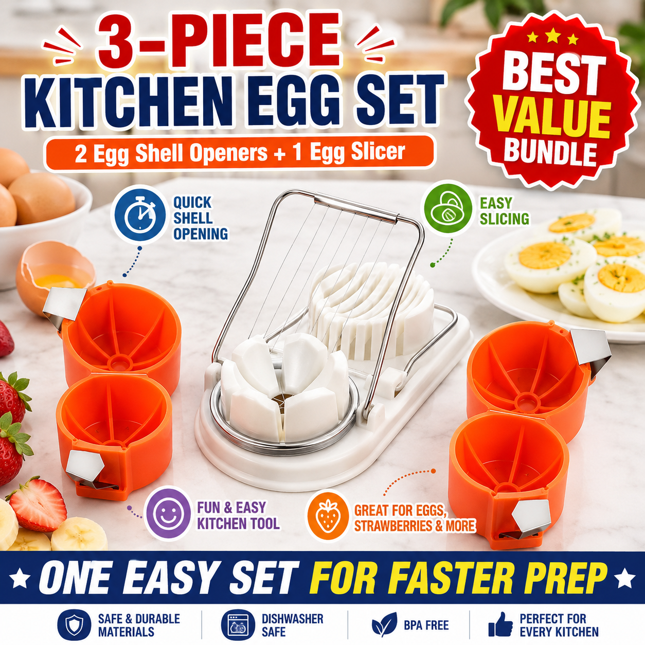 upsell🔥🔥🔥Limited-time 😮‍💨 Buy 1 Get 1 Free ！！！🍳 Quick Egg Cracker Tool – Open Hundreds Of Eggs Faster & Cleaner 🔥