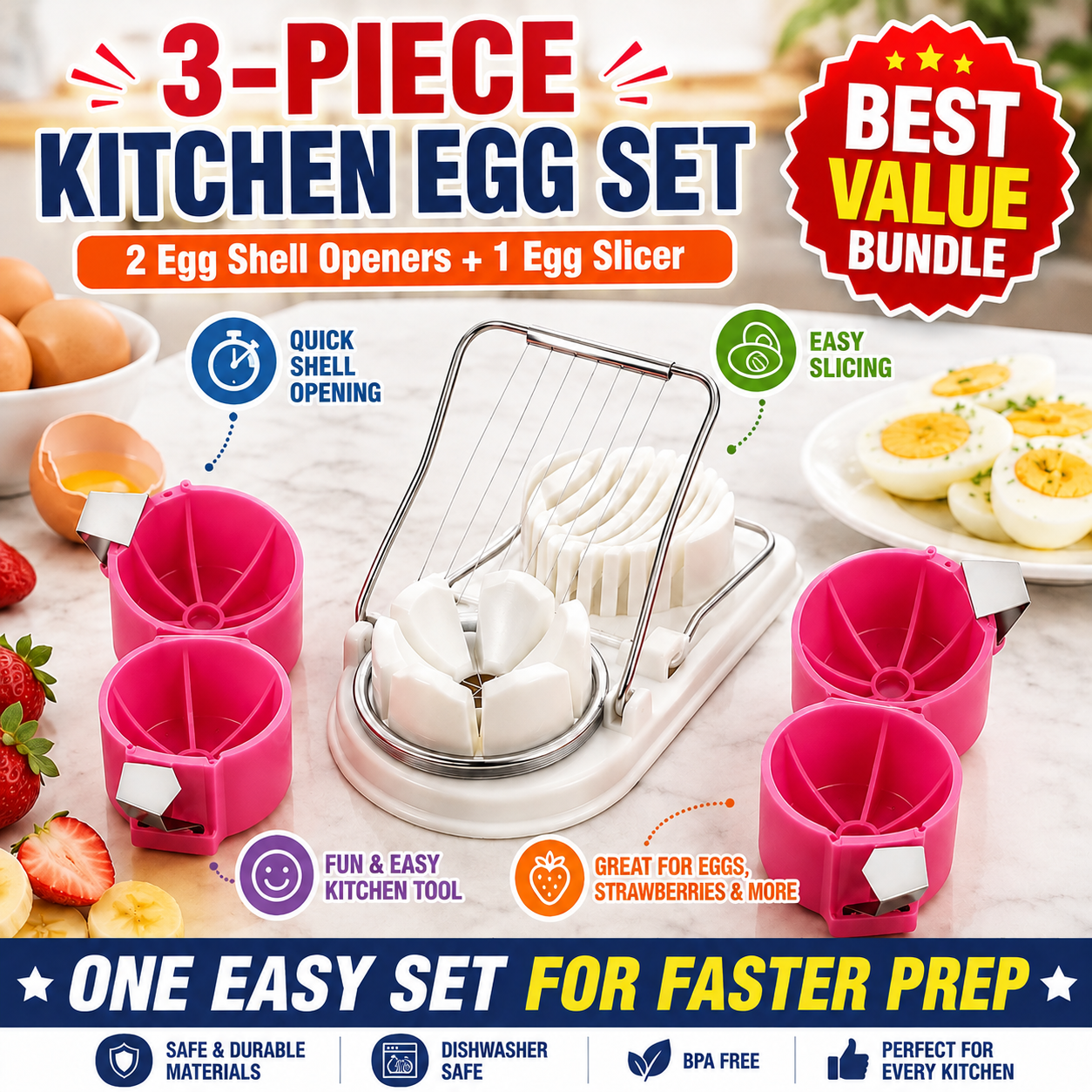 upsell🔥🔥🔥Limited-time 😮‍💨 Buy 1 Get 1 Free ！！！🍳 Quick Egg Cracker Tool – Open Hundreds Of Eggs Faster & Cleaner 🔥