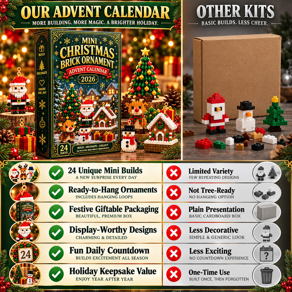 ⏳ Last day to save 49% – 🎄 24-Day Mini Christmas Ornament Advent Calendar | 24 unique festive buildable designs with hanging loops🔥🎁