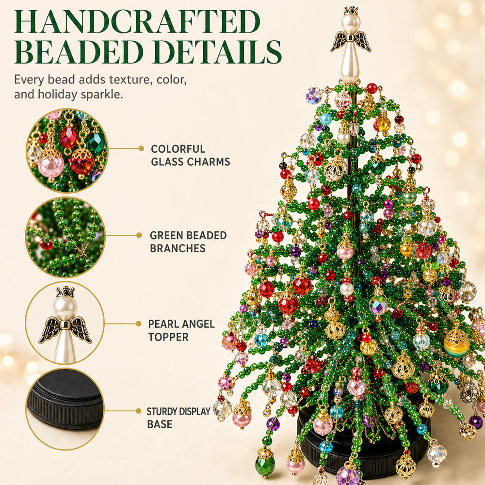 🎄✨ DIY Beaded Christmas Tree Kit – 🎅Create Your Own Sparkling Holiday Decoration