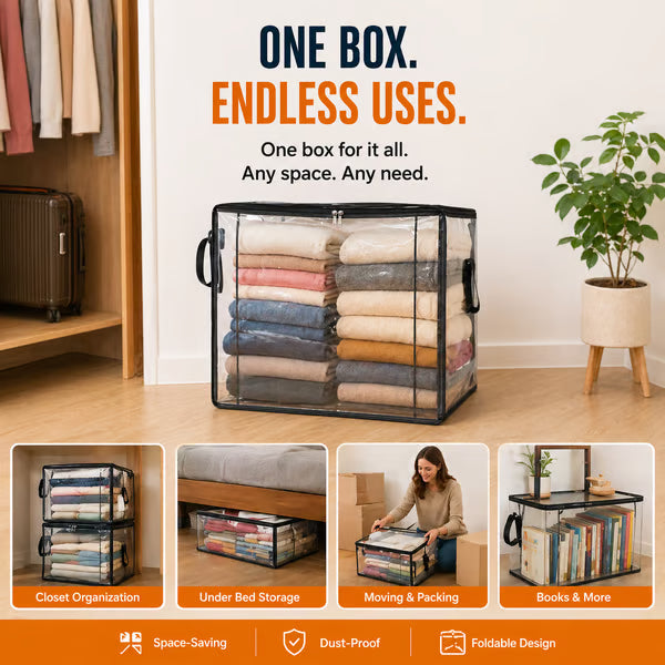 ⏰🔥Darolio®LIMITED TIME 50% OFF! 🏠 Transparent Large-Capacity Dustproof & Moisture-Proof Storage Bag – Perfect for Clothes, Toys, Books & More ✨