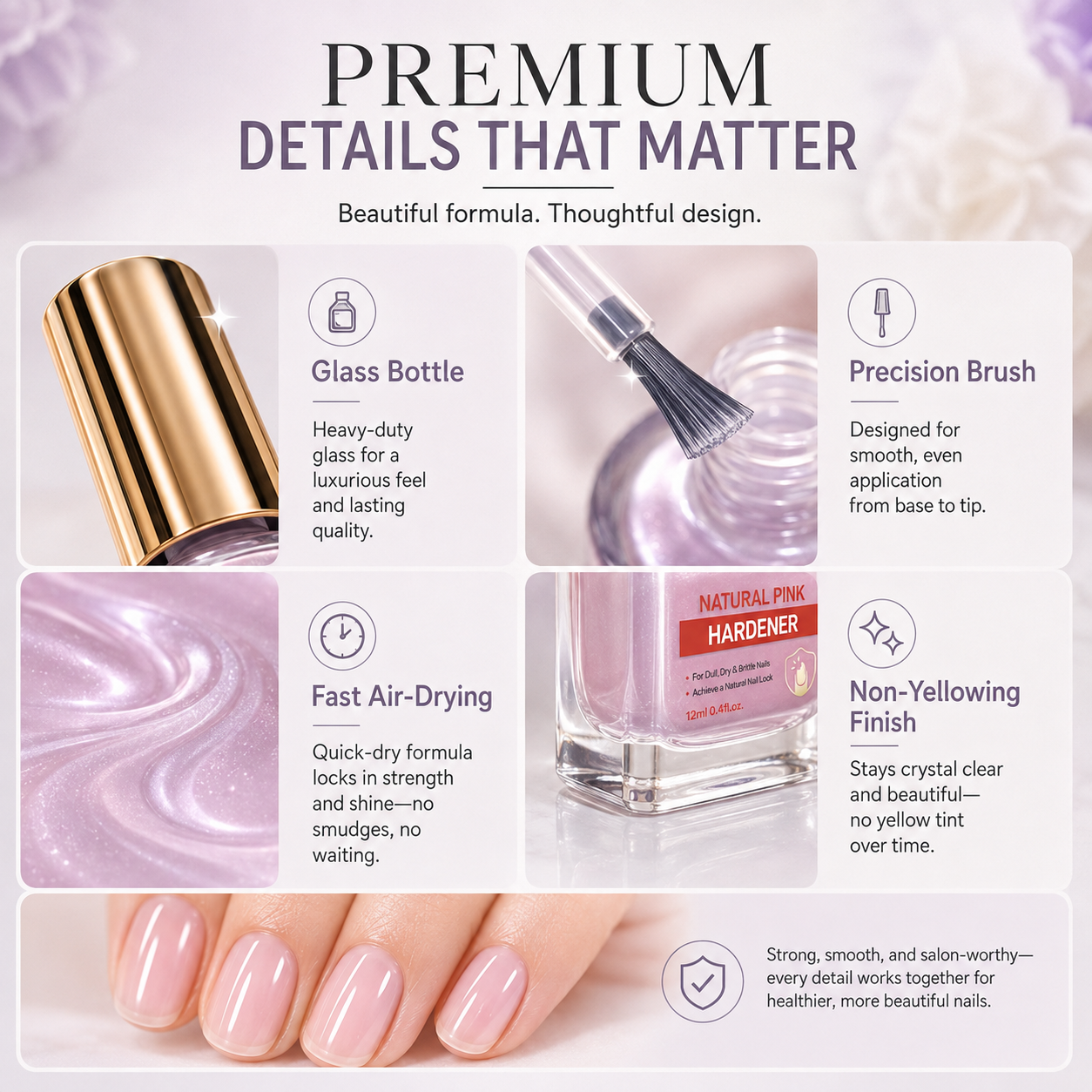 💜💅 Limited-Time OFF !! ⏰ Lilac Glossy Nail Strengthener – Strengthen Weak Nails & Restore Natural Shine — Darolio®