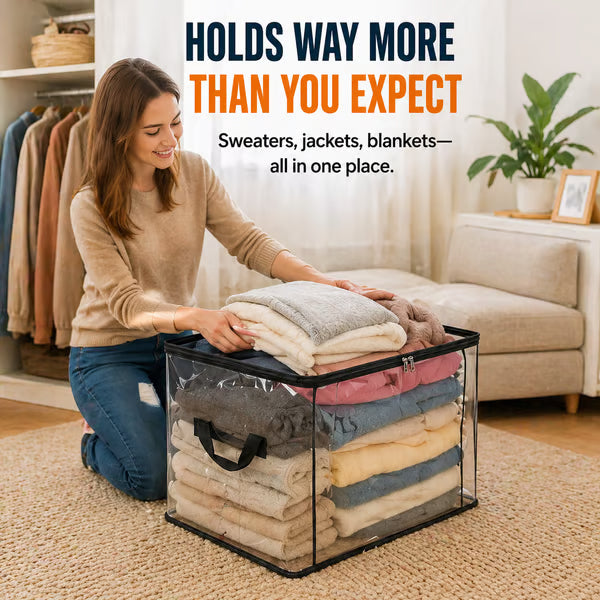 ⏰🔥Darolio®LIMITED TIME 50% OFF! 🏠 Transparent Large-Capacity Dustproof & Moisture-Proof Storage Bag – Perfect for Clothes, Toys, Books & More ✨