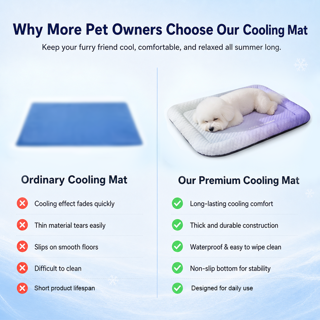 Darolio®❄️Pet Cooling Mat for Dogs & Cats 🐾  Naturally Cool Ice-Silk Pad • Breathable, Washable & Soft