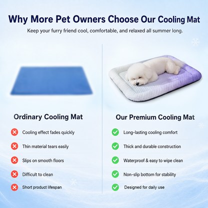 Darolio®❄️Pet Cooling Mat for Dogs & Cats 🐾  Naturally Cool Ice-Silk Pad • Breathable, Washable & Soft