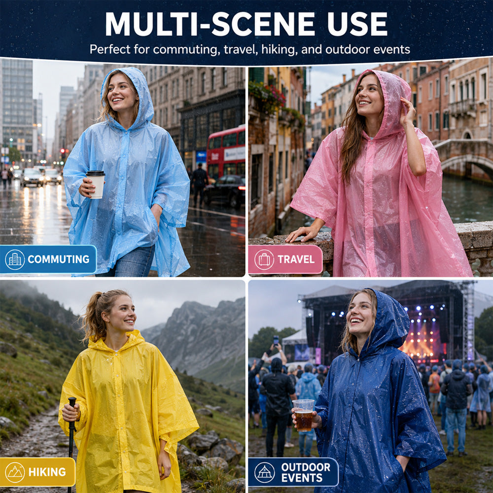 🌧️ 50% OFF! Pocket-Size Emergency Rain Poncho, Ball-Packed Waterproof Raincoat, One-Size Lightweight Rain Protection for Travel, Hiking & Outdoor