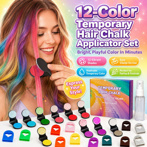 upsell🔥Last Day 50% OFF - 🌈12-Color Temporary Hair Chalk Applicator Set