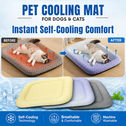 Darolio® ❄️ Naturally Cool Ice-Silk Pet Mat • Breathable, Washable & Soft
