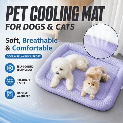 Darolio® ❄️ Naturally Cool Ice-Silk Pet Mat • Breathable, Washable & Soft