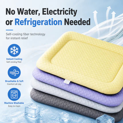 Darolio® ❄️ Naturally Cool Ice-Silk Pet Mat • Breathable, Washable & Soft