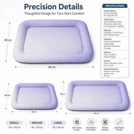 Darolio® ❄️ Naturally Cool Ice-Silk Pet Mat • Breathable, Washable & Soft