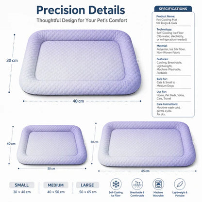 Darolio® ❄️ Naturally Cool Ice-Silk Pet Mat • Breathable, Washable & Soft