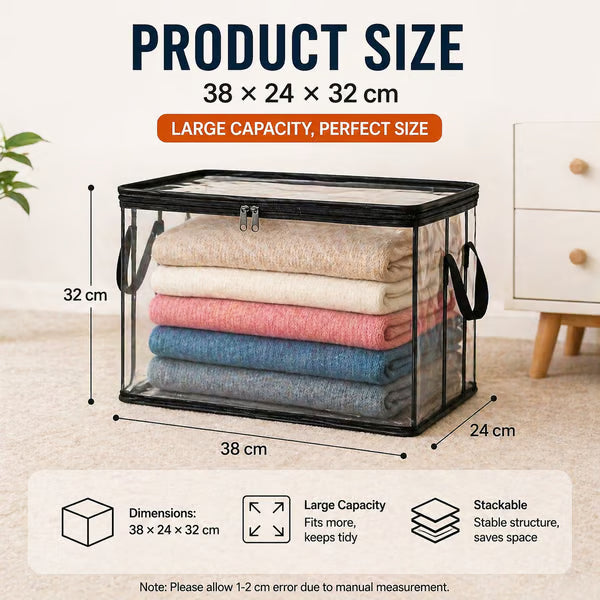 ⏰🔥Darolio®LIMITED TIME 50% OFF! 🏠 Transparent Large-Capacity Dustproof & Moisture-Proof Storage Bag – Perfect for Clothes, Toys, Books & More ✨