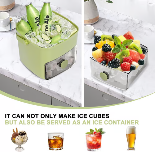Darolio® 🧊Portable Ice Maker with Lid and Storage Box (48 cubes)