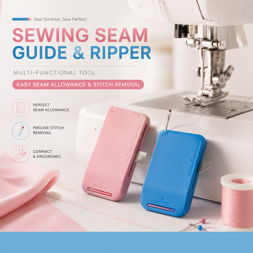 Darolio® 🧵 Sewing Seam Guide & Ripper – Multi-functional Tool, Easy Seam Allowance & Stitch Removal ✂️🪡