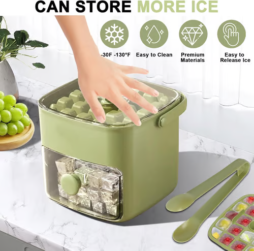 Darolio® 🧊Portable Ice Maker with Lid and Storage Box (48 cubes)