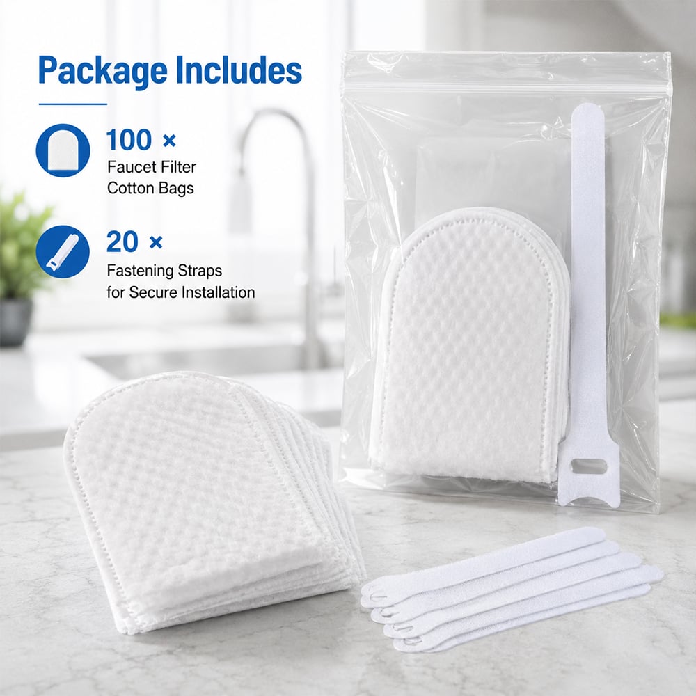 🔥LAST DAY 50% OFF🔥💧Faucet Filter Cotton Bags - Universal, 100 PCS Splash-Proof Faucet Filter 🌟Set