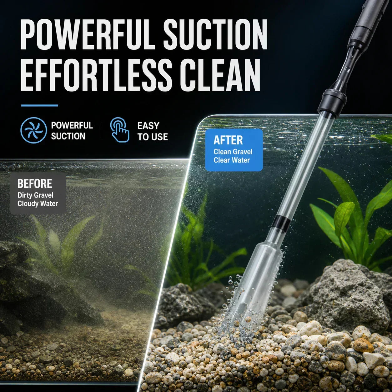 🔥Electric Aquarium Gravel Cleaner – Keep Your Fish Tank Crystal Clear Effortlessly 🐠✨
