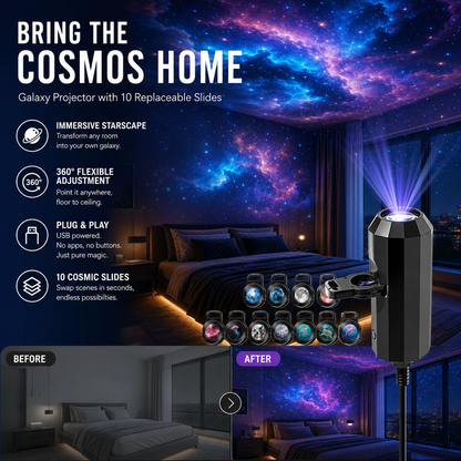 Plug-and-Play HD Galaxy & Ocean Projector Night Light🥳50,000+ Happy Users