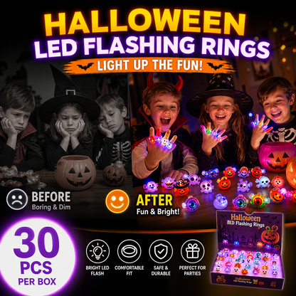 🔥🎃Spooky Season Hot Sale 50% OFF‼️✨LED Light Halloween Glowing Ring 💍| Flashing Light‑Up Party Favor for Halloween Night👻