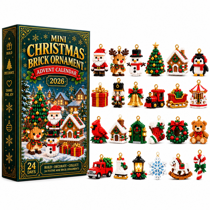 ⏳ Last day to save 49% – 🎄 24-Day Mini Christmas Ornament Advent Calendar | 24 unique festive buildable designs with hanging loops🔥🎁