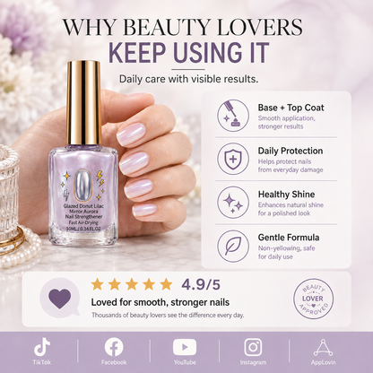 💜💅 Limited-Time OFF !! ⏰ Lilac Glossy Nail Strengthener – Strengthen Weak Nails & Restore Natural Shine — Darolio®