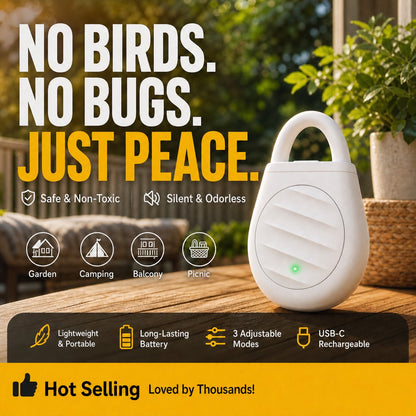🔥Limited time: Buy 3 get 2 free!🐦 Darolio®Portable Ultrasonic Bird Repellent Keychain