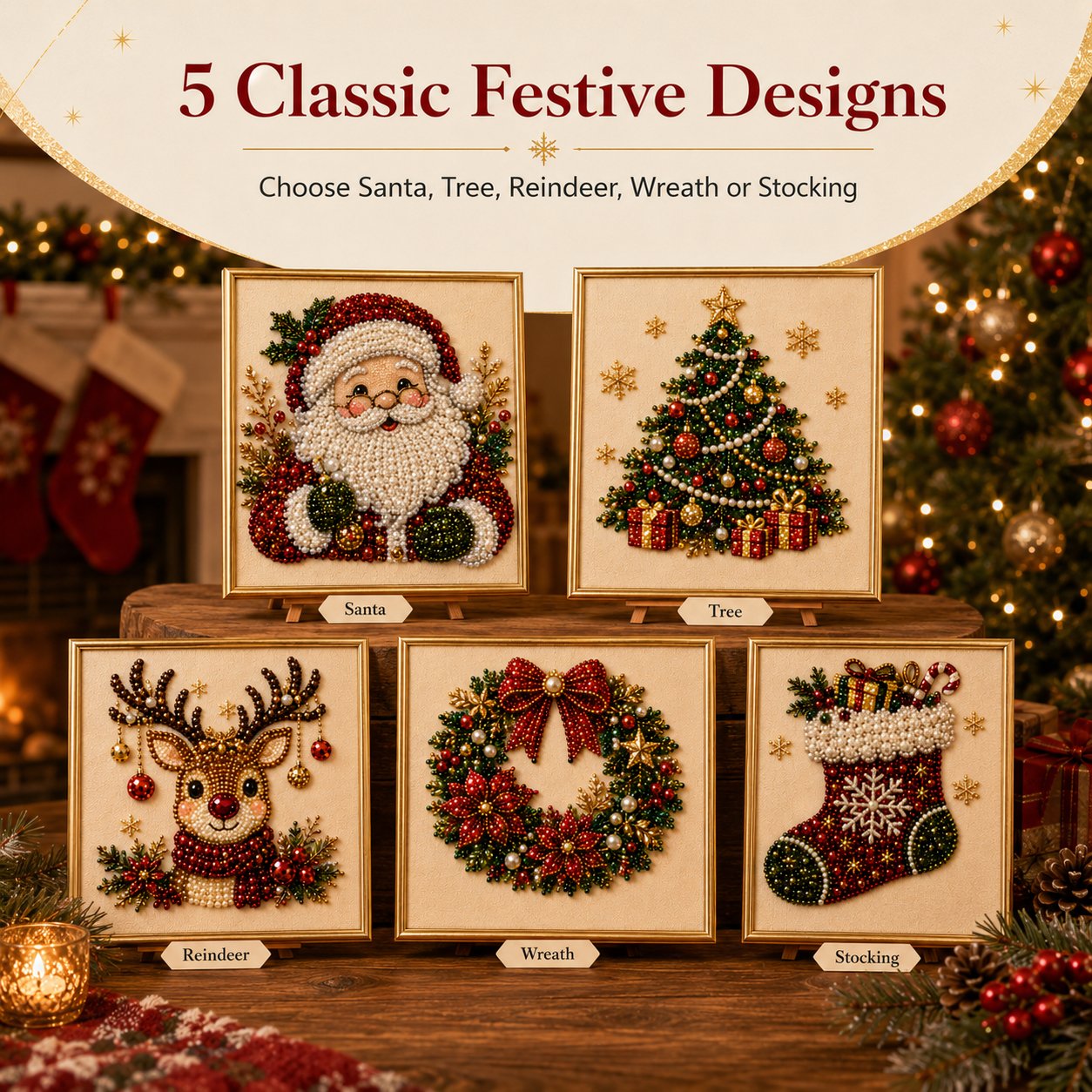 🧘Relaxing & Beginner-Friendly - Darolio®🎨💎DIY Christmas Pearl Art Kit
