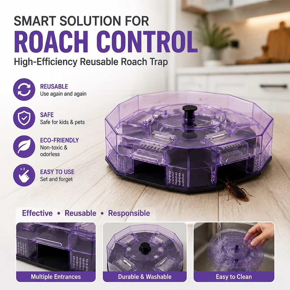🔥Hot Sale 50% OFF🔥 No More Toxic Sprays! Reusable Roach Trap – Catch & Release (or Dispose) Safely