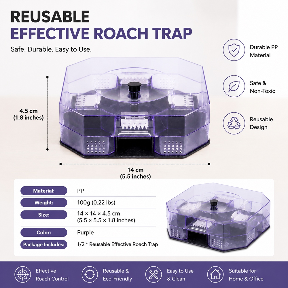 🔥Hot Sale 50% OFF🔥 No More Toxic Sprays! Reusable Roach Trap – Catch & Release (or Dispose) Safely