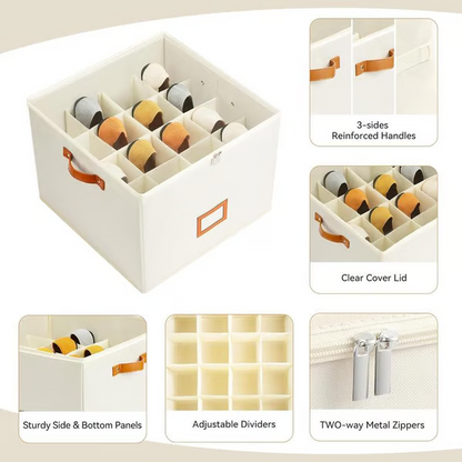 Darolio®🔥Oxford Fabric Foldable Design Shoe Organizer, Storage Box