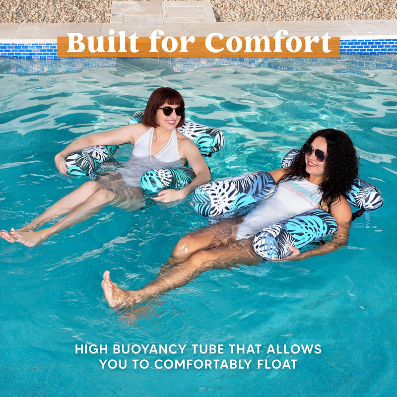 Darolio®💎 -50% ON INFLATABLE POOL FLOATING CHAIR! 💎 Tropical Leaf Design, Ultra-Lightweight & Puncture-Resistant PVC ✨