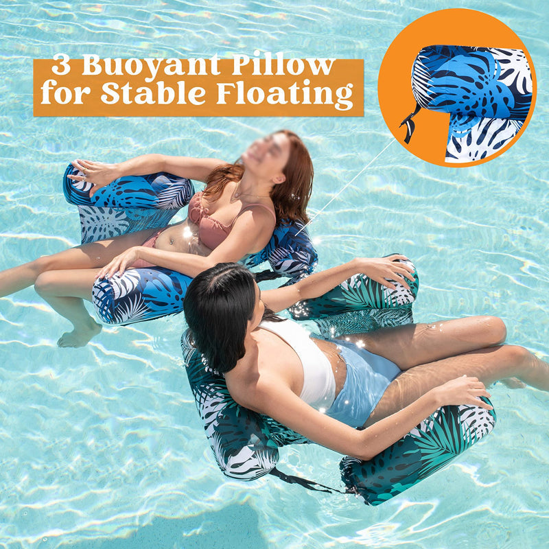 Darolio®💎 -50% ON INFLATABLE POOL FLOATING CHAIR! 💎 Tropical Leaf Design, Ultra-Lightweight & Puncture-Resistant PVC ✨
