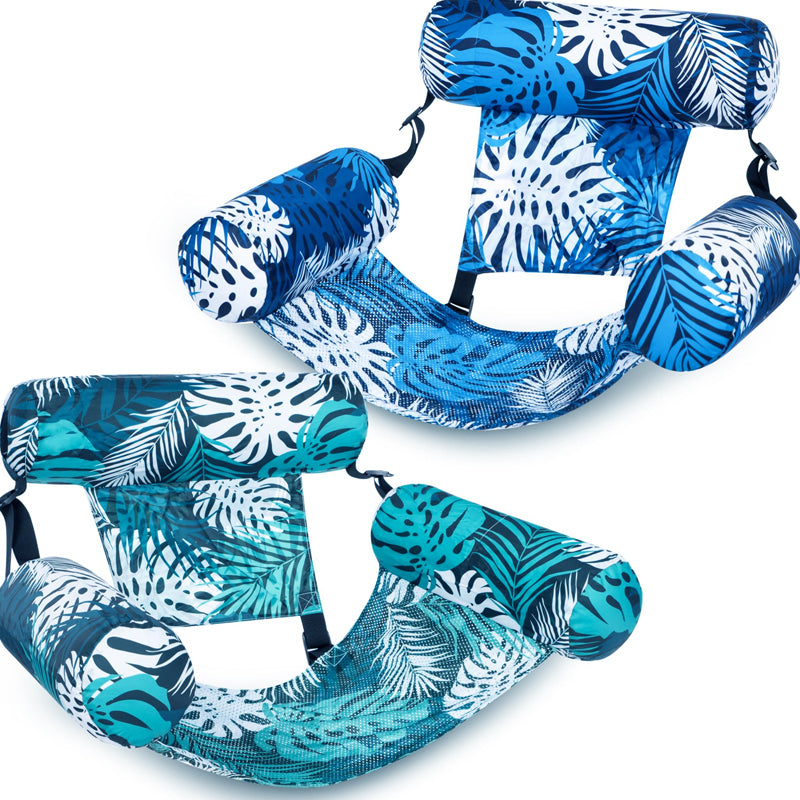 Darolio®💎 -50% ON INFLATABLE POOL FLOATING CHAIR! 💎 Tropical Leaf Design, Ultra-Lightweight & Puncture-Resistant PVC ✨