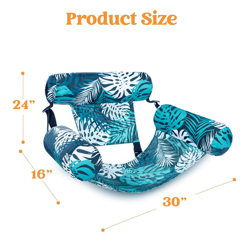 Darolio®💎 -50% ON INFLATABLE POOL FLOATING CHAIR! 💎 Tropical Leaf Design, Ultra-Lightweight & Puncture-Resistant PVC ✨