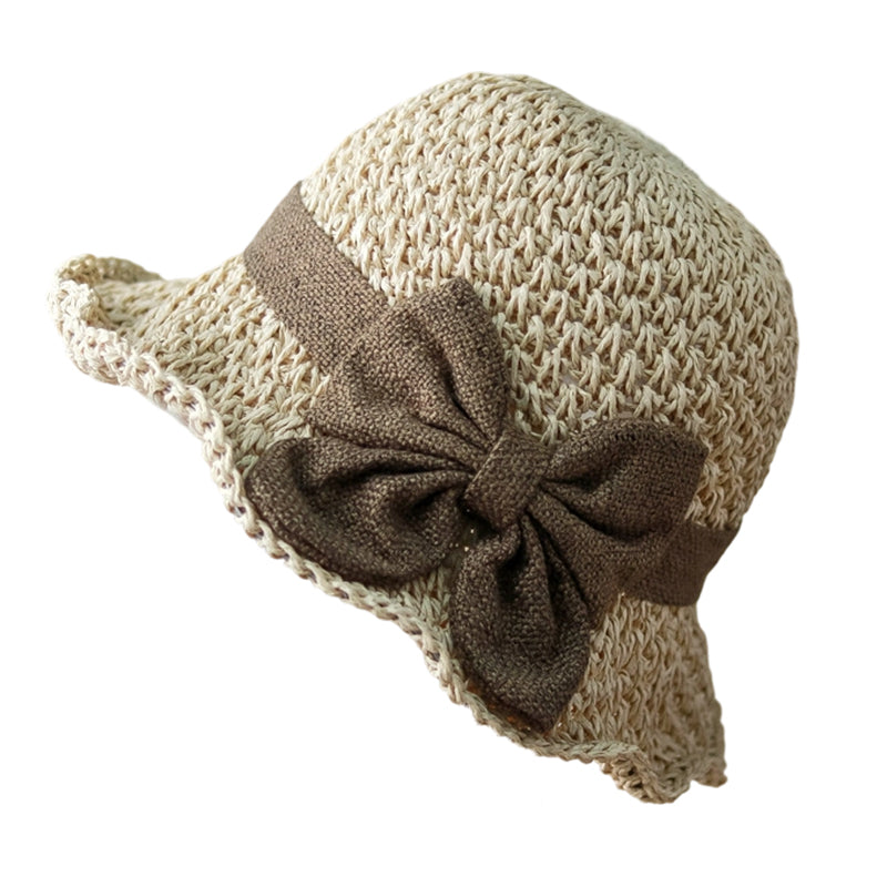 Darolio®🌞 Elegant Woven Straw Sun Hat with Bow – Breathable, Foldable & Perfect for Beach & Travel 👒