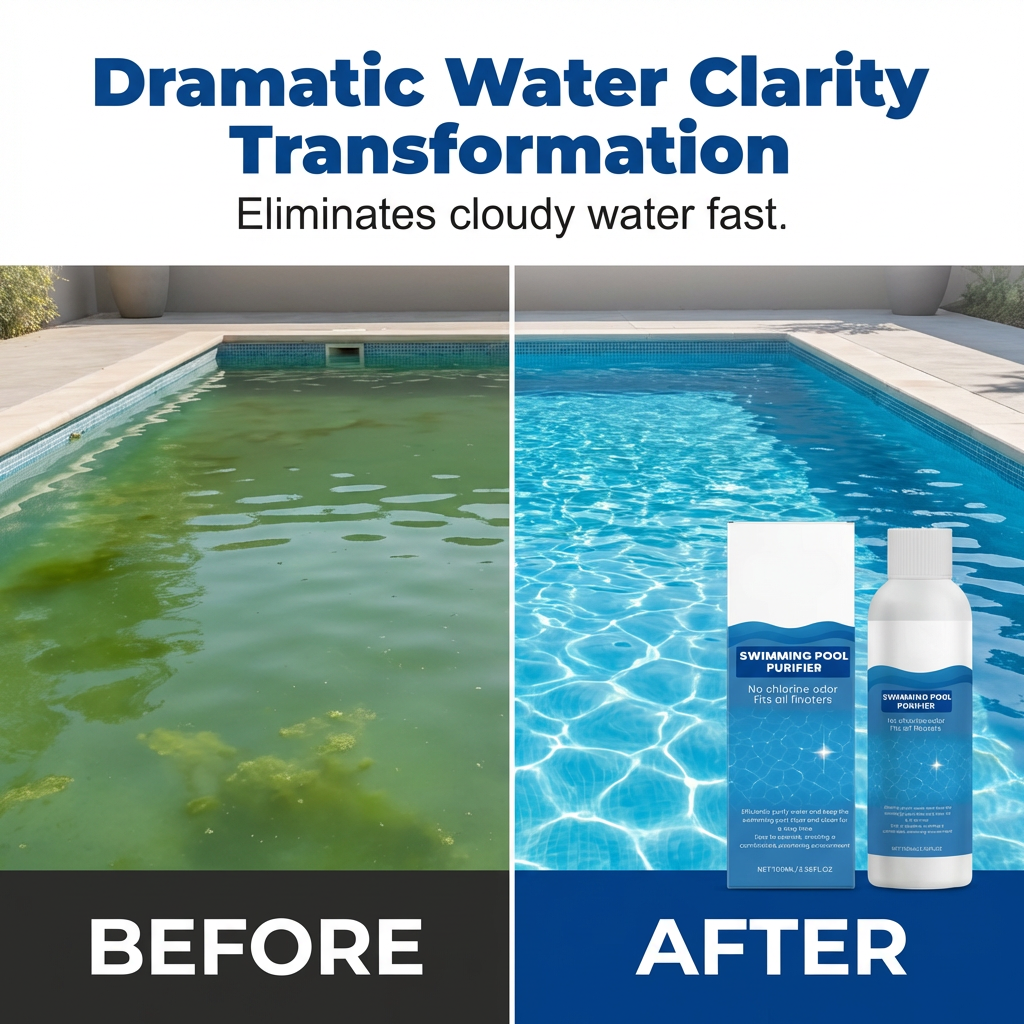 Darolio®💧 Swimming Pool Purifying Liquid – Crystal Clear Water, Zero Hassle! ✨ Say goodbye to green water & harsh chemicals – just pure, fresh swimming every time. 🏊‍♂️💙