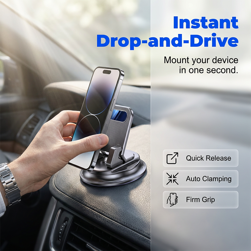 Darolio® 🚗 40% OFF NOW!📱 Rotating Dashboard Car Phone Holder – 360° Adjustable & Anti-Slip – Hands-Free Phone Mount 🛡️