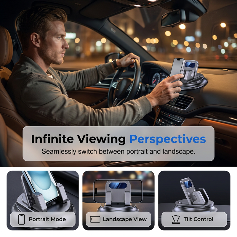 Darolio® 🚗 40% OFF NOW!📱 Rotating Dashboard Car Phone Holder – 360° Adjustable & Anti-Slip – Hands-Free Phone Mount 🛡️
