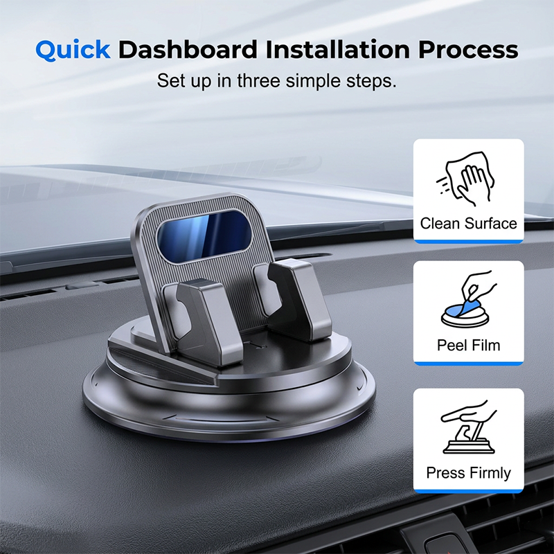 Darolio® 🚗 40% OFF NOW!📱 Rotating Dashboard Car Phone Holder – 360° Adjustable & Anti-Slip – Hands-Free Phone Mount 🛡️